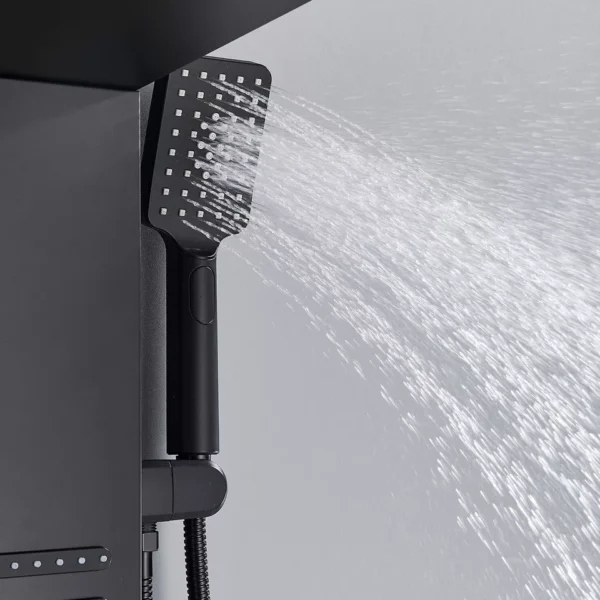 Stainless Steel Black LED Shower Panel Tower System - Image 3