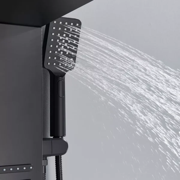 Stainless Steel Black LED Shower Panel Tower System - Image 4