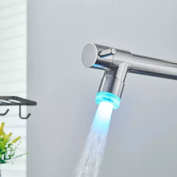 Single Handle Dual Outlet LED Kitchen Faucet - Image 3