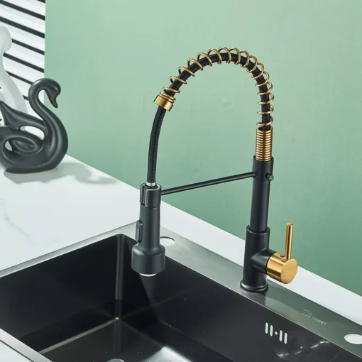 Single Handle LED Kitchen Sink Faucet with Pull-Down Sprayer - Image 2