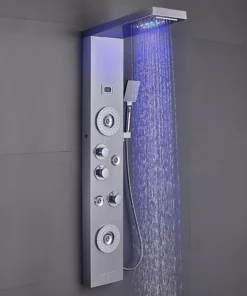 Stainless Steel Rainfall Shower Panel Tower System with Massage Jets